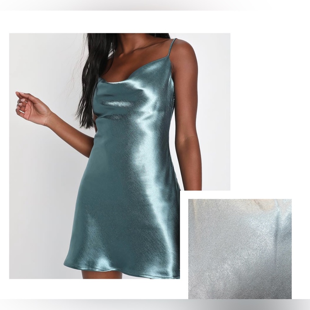REVOLVE LANSTON Cowl Neck Satin Slip Dress